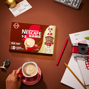 雀巢（Nestle）【樊振东同款】1+2特浓低糖*速溶咖啡三合一冲调饮品30条390g 商品图2