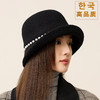 丁摩 名媛小香风珍珠羊毛礼帽法式气质盆帽秋冬天保暖帽子5ZF-M3240 商品缩略图4