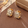 雀说 法式轻奢豹纹耳扣高级感时尚气质锆石耳环E811245 商品缩略图0