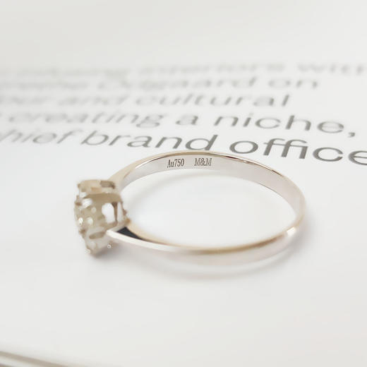 AU750白金时尚简约花朵造型0.044克拉钻石戒指14.5号（戒圈可改）231125AH33 商品图5