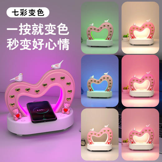 情人节好礼【既是小夜灯❗也能听音乐】无线充音乐台灯，创意新婚结婚礼物送新娘高级感伴手礼情侣氛围灯生日礼物女生实用。rf 商品图3