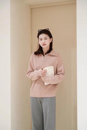 【高品质私服】【IC粉色半拉链套头针织衫】甄选来自高原的珍贵牦牛绒，兼顾温暖与造型感G1646-CC【无标出货 介意慎拍】