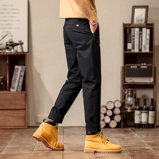 红览 纯棉休闲裤男士高端弹力修身直筒裤3351 商品图2