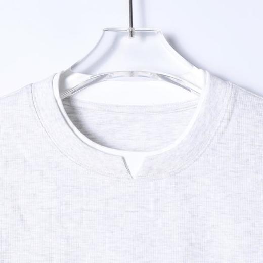 5686003SDSA男士秋冬新款痞帅男装潮牌领口拼接圆领长袖T恤肌理感百搭潮 商品图2