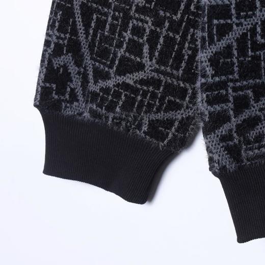 26WY58SDSA秋冬新款痞帅男装潮牌抽象图形设计半拉链立领连帽卫衣百搭 商品图4