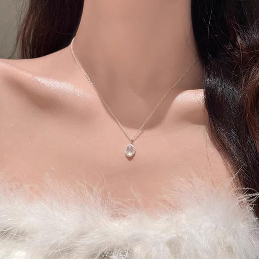 轻奢高级感 纯银椭圆白色项链-纪念日百货门店同款 163001577 商品图2