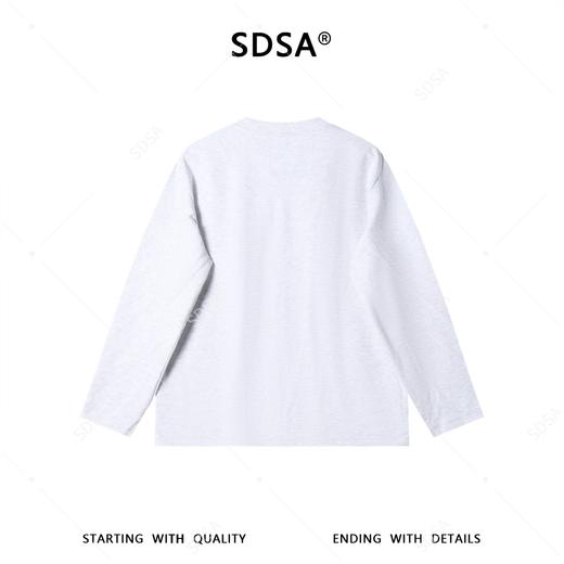 5686003SDSA男士秋冬新款痞帅男装潮牌领口拼接圆领长袖T恤肌理感百搭潮 商品图5