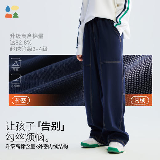 【仿牛仔工装裤】森林棠26春儿童百搭高弹宽松多口袋直筒休闲裤22061525【HZ】 商品图3