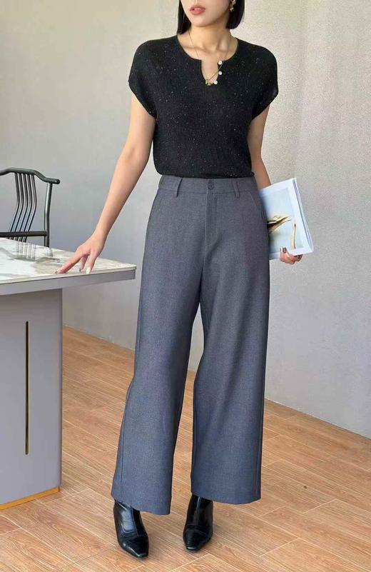 Z52446#遮肚显高身型垂坠感直筒裤 商品图1