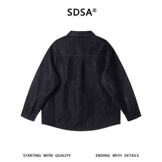 C2216SDSA男士秋冬新款痞帅男装潮牌简约时尚牛仔长袖衬衫百搭宽松衬衣 商品图5