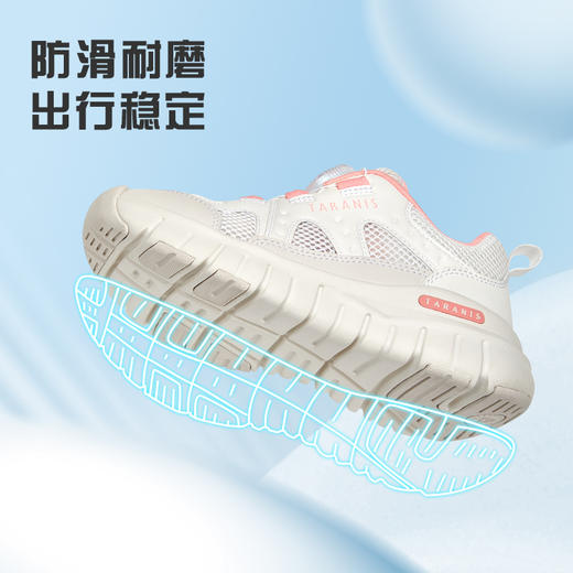 泰兰尼斯春款中大童超轻透气旋钮扣运动鞋T01D5A7207 商品图3
