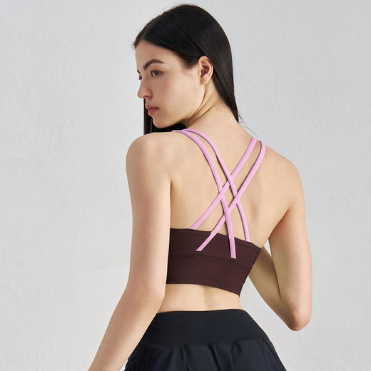唤醒身心~新款交叉美背欧美裸感瑜伽文胸 健身背心跑步运动内衣女 商品图5