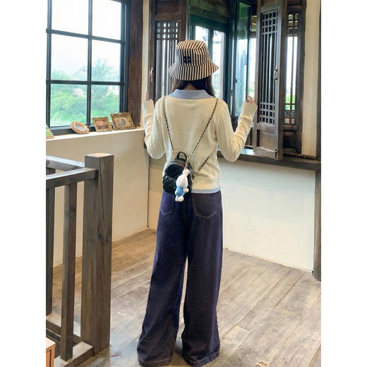 <曾小咸推荐>韩系假两件polo领针织衫 商品图1