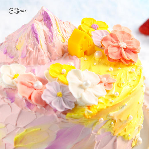 水瓶座 ∙ 春日序 ∙ 伯牙绝弦草莓布丁蛋糕 ，可选1/1.5/2.5/3.5/6磅 | 36CAKE 商品图1