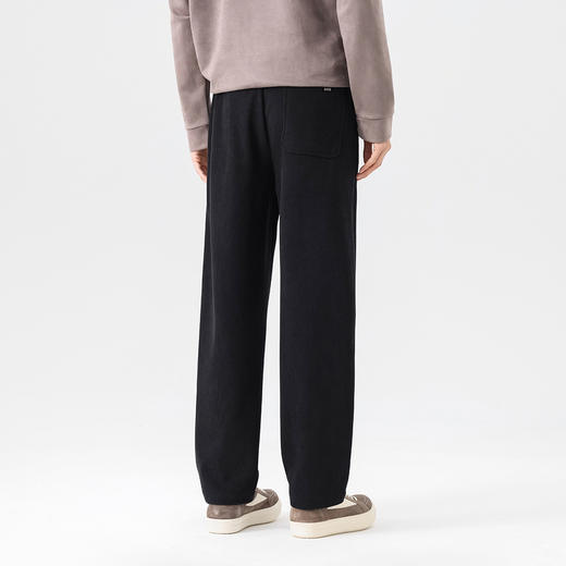 GXG男装26春季时尚松紧腰系绳日常通勤简约百搭直筒男式休闲长裤K&C 商品图3