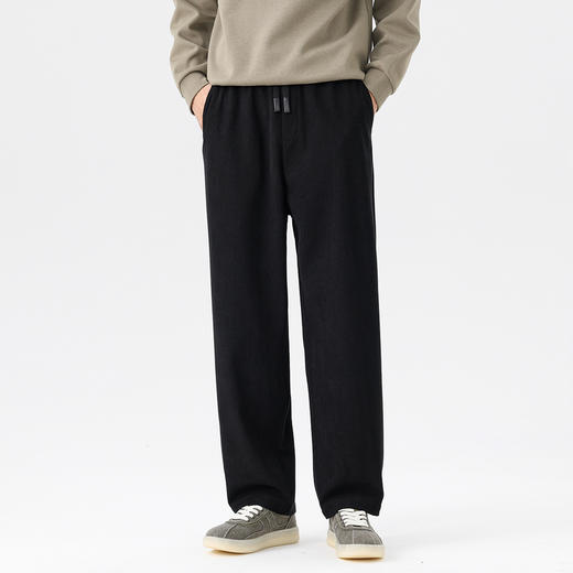GXG男装秋季时尚松紧腰系绳宽松直筒百搭舒适男式休闲裤K&C 商品图1