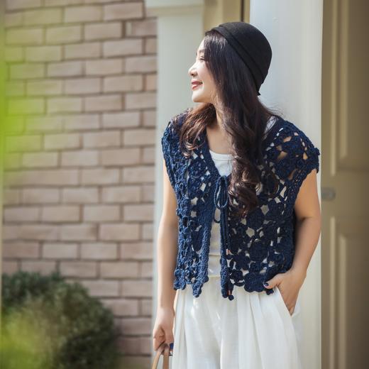 【林栖设计小店】（预售15天发货）手工钩花|植物染镂空肌理复古优雅2026春新款毛织马夹1961213 商品图2