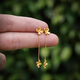 【桂花落耳钉】黄金色桂花耳钉精致显气质 简约超百搭小众设计
