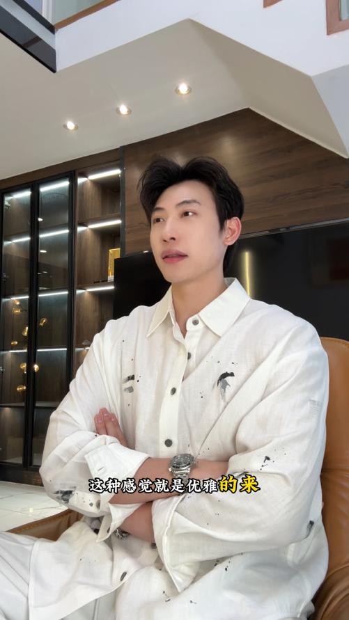 2618012SDSA男士秋冬新款痞帅男装潮牌高街泼墨印花设计长袖衬衫百搭时尚 商品图0