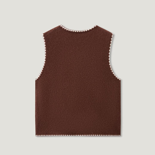 【咕咕同款】King Deer/鹿王秋季上新女式休闲百搭刺绣羊绒马甲L805804复古奶奶风鹿王 商品图14