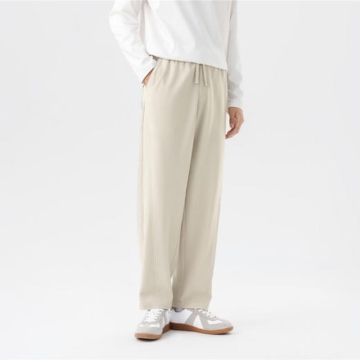 GXG男装26春季时尚松紧腰系绳日常通勤简约百搭男式直筒休闲长裤K&C 商品图6