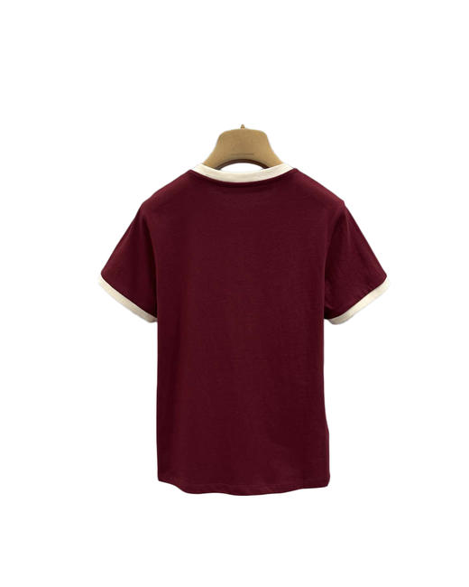 女款棉质刺绣短袖T恤ho017 商品图1