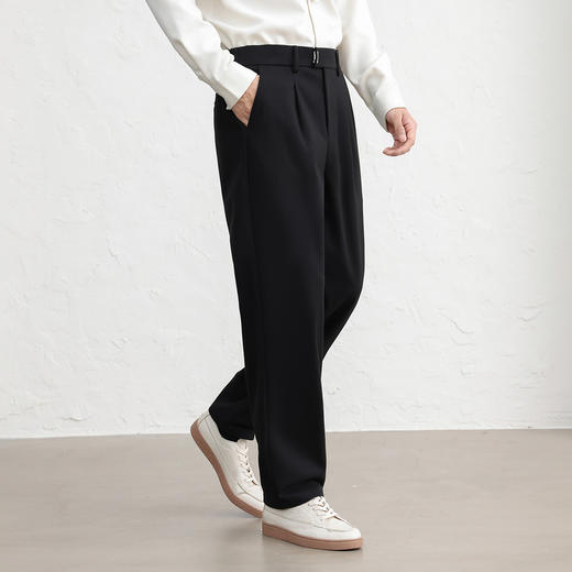 GXG男装秋季简约百搭日常通勤直筒裤商务休闲加厚磨毛男式裤子K&C 商品图2