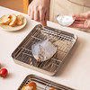 摩登主妇304不锈钢沥油盘滤油网架长方形油炸物备菜盘子托盘蒸盘 商品缩略图5
