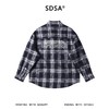 5719SDSA秋冬新款痞帅男装复古扎染格纹格子按扣长袖衬衫百搭休闲衬衣 商品缩略图5