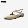 【上新】MIO米奥尖头女鞋2026夏季新款低跟水钻珍珠蝴蝶时装凉鞋法式单鞋M262260103 商品缩略图1