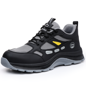 防砸防刺穿黑色劳保鞋欧标钢包头凯夫拉橡胶底耐磨防滑