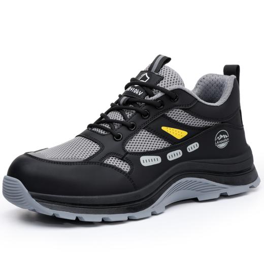 防砸防刺穿黑色劳保鞋欧标钢包头凯夫拉橡胶底耐磨防滑 商品图0