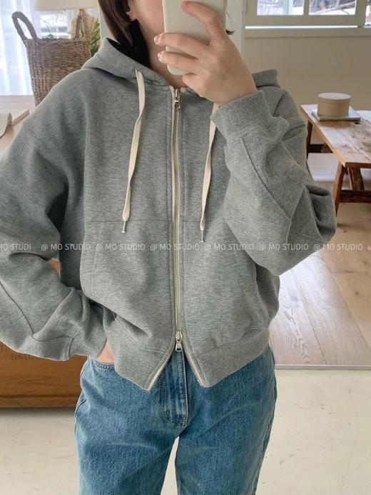 老米优品🎈3-5天！韩代同款！《松弛感薄绒连帽卫衣外套》超洋气百搭~ 宽松落肩袖，显瘦慵懒，冬季内搭，春季外穿！WT260119A 商品图3