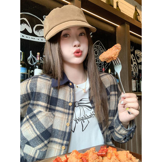 <曾小咸推荐>现货秒杀 ！微信超特价！加厚韩系复古格子衬衫 日常179.99 立减90 秒杀89.99！！内搭长袖秒杀59.99！！ 商品图2