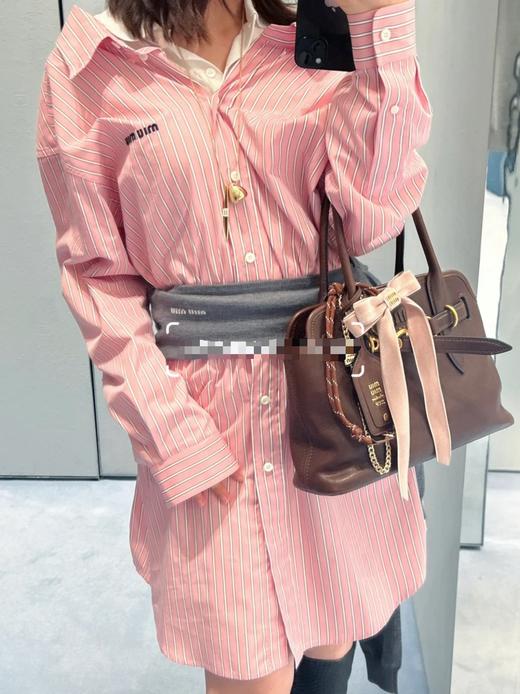 女款一字肩条纹衬衫裙fe017 商品图4