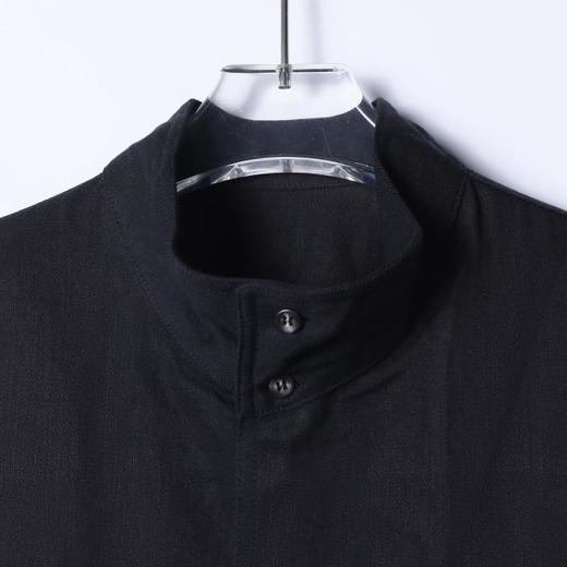 9219SDSA男士秋冬新款痞帅男装休闲时尚纽扣立领长袖衬衫百搭纯色衬衣 商品图1