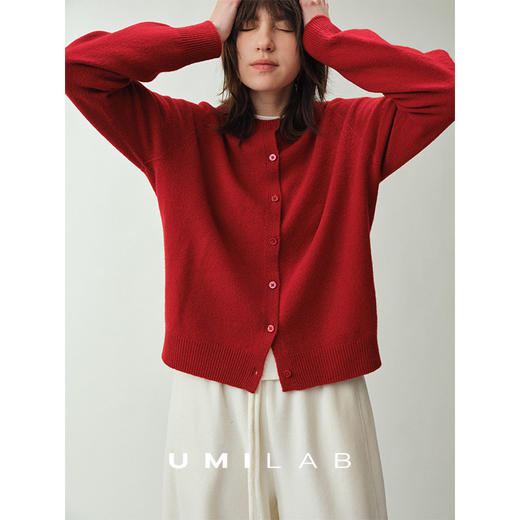 UMILAB｜新序*绵羊毛×山羊绒混纺细腻轻柔 春节焕新百搭合身开衫BM916Y 商品图0