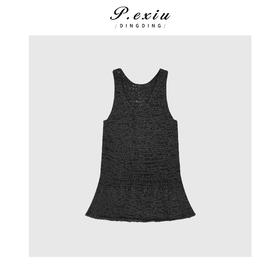 04-3潘依绣丁丁宠粉高级感镂空U领针织连衣裙Q6481