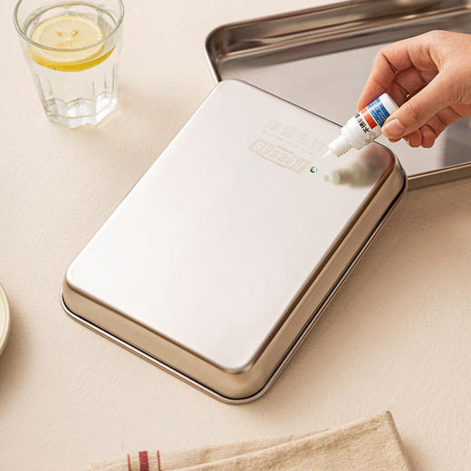 摩登主妇304不锈钢沥油盘滤油网架长方形油炸物备菜盘子托盘蒸盘 商品图3