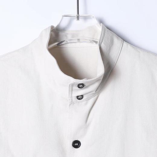 9219SDSA男士秋冬新款痞帅男装休闲时尚纽扣立领长袖衬衫百搭纯色衬衣 商品图2