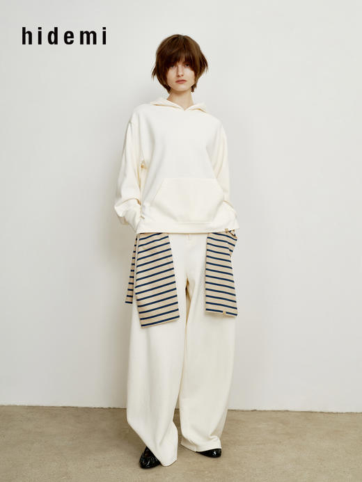 hidemi副线小h 日本进口纱线连帽套头卫衣上衣卫裤长裤套装两件套 商品图0