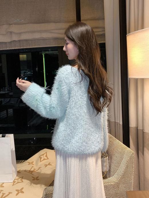 张心子【蓝色雪山】秋冬氛围感仙气马海毛毛衣 U2511117 商品图6
