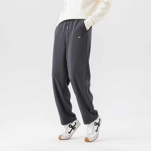 GXG男装26春季时尚松紧腰系绳日常通勤简约百搭男式直筒休闲长裤K&C 商品图9