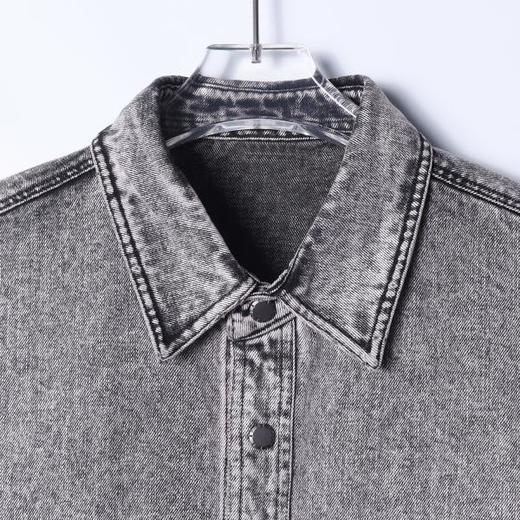 SDSA男士秋冬新款痞帅男装潮牌扎染牛仔长袖衬衫百搭时尚做旧衬衣 商品图2