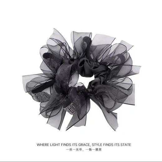 雀说韩系慵懒赫本风蝴蝶结飘带大肠发圈ALW9310 商品图0