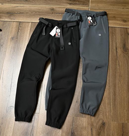 加绒加厚长裤 斐乐FILA秋冬季加绒加厚男士腰带款舒适休闲长裤 商品图0