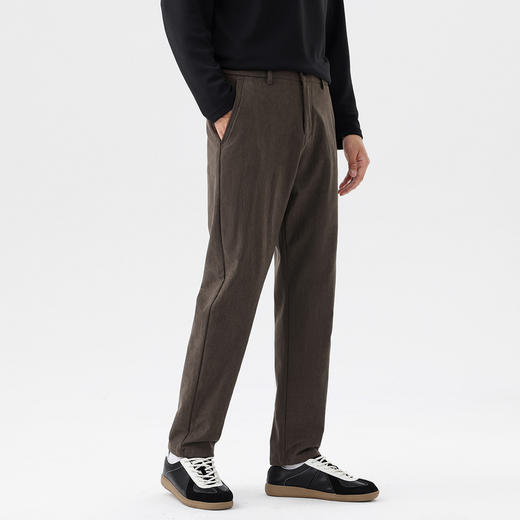 GXG男装秋季轻商务经典纯色百搭西裤日常通勤男式直筒休闲裤K&C 商品图12