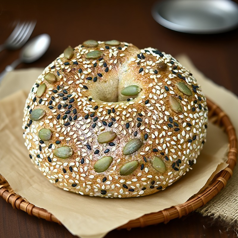 全麦藜麦杂粮贝果（无糖无油）