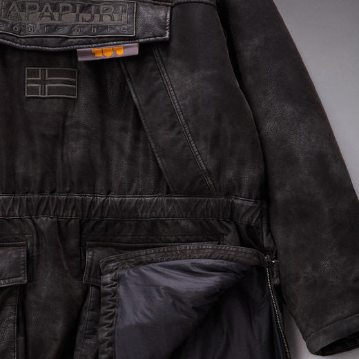 Napapijri 男士字母徽标 Skidoo PDF 防风连帽卫衣 黑灰色 NP0A8B9WFDY1 商品图2