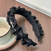 黑色木耳边头箍高颅顶褶皱发箍宽边新款高级感发捆头饰发箍-纪念日百货门店同款168643860 商品缩略图3